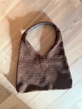 BROWN WOVEN LEATHER BAG MADE IN INDIA TJX NWOT VIRAL TIKTOK